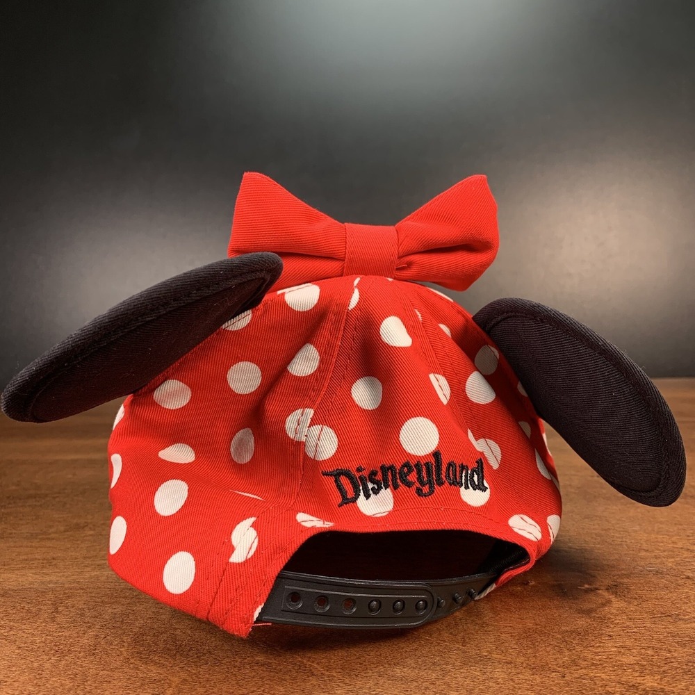 Disney Parks Minnie Mouse Youth Size Girls Ear Polka Dot Bow Cap Hat Disneyland - Picture 3 of 8